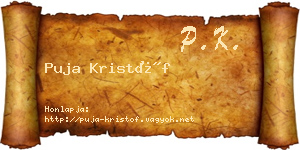 Puja Kristóf névjegykártya